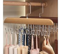 FACAIIO Cintre mural rotatif à 8 bras en bois, pour crochet pivotant à 360 degrés, manteaux, chapeaux, sacs, serviettes, pour rangement compact, organiseur d'entrée, placard, marron