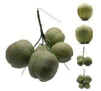 FACAIIO Fruits de noix de coco artificiels pour décoration de ferme, accessoires tropicaux, fausses noix de coco en plastique, 27 x 34 cm, 11 x 10 x 10 cm, 14 x 12 x 12 cm