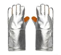 FACAIIO Gants de soudure en cuir d'aluminium pour isolation, anti-brûlure, ignifuges et barbecue, 1 pièce