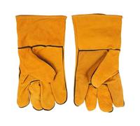 FACAIIO Gants de travail en cuir de vache résistant à la chaleur pour Weldi | Gants de soudage ignifuges en cuir de vache résistants à la chaleur Gants de travail en cuir de vache résistants à la chaleur