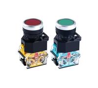 FACAIIO Interrupteur à bouton-poussoir momentané industriel 22 mm LA38-11 | Lot de 6 commutateurs de panneau de commande 440 V 10 A avec boîtier résistant au feu et réponse milliseconde Multicolore