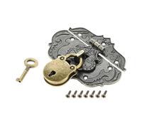 FACAIIO Kit de cadenas et moraillon rétro en alliage de zinc, coffres en bois et boîtes à outils, sécurité 76 x 56 mm