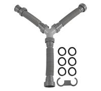 FACAIIO Kit de vidange extensible double pour évier, système de siphon en P flexible, éviers de 3,8 cm et 3,8 cm, tuyau gris réglable de 20 à 80 cm