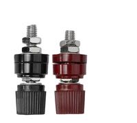 FACAIIO Lot de 2 connecteurs de poteau en laiton de 9,5 mm, borne de | Bloc pour voiture, camping-car, bateau, panneau solaire, clous de terre rouges et noirs, filetage M6 M8 M10, 100 A 200 A