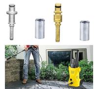 FACAIIO Lot de 2 connecteurs de tuyau universels en laiton pour Karcher K2 K3 K4 K5 K6, adaptateur de buse de nettoyeur haute pression, design flexible empêchant les nœuds, argenté et doré