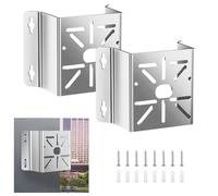 FACAIIO Lot de 2 supports de caméra de sécurité d'angle en acier inoxydable 304 pour Hikvision, finition argentée