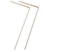 FACAIIO Lot de 2 tiges de radiesthésie en cuivre à 99,9 % pour la détection | Bâtons de repérage en métal portables pour la chasse au trésor avec pointes plates et rondes