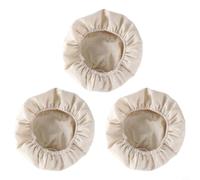 FACAIIO Lot de 3 doublures rondes de 22,9 cm en lin lavable pour panier à levain, couverture anti-adhésive pour pâtissiers