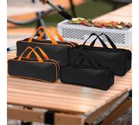 FACAIIO Lot de 4 sacs de rangement pour barbecue en tissu Oxford 600D avec design pliable et poignée confortable Noir