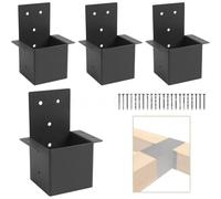 FACAIIO Lot de 4 supports muraux en acier galvanisé pour pergola avec vis 11 x 9 x 7 cm