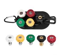 FACAIIO Lot de 5 embouts de buse de nettoyeur haute pression de 2,5 cm à connexion rapide 4000 PSI 0-40 degrés avec support de rangement pour nettoyage extérieur
