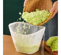 FACAIIO Lot de 5 sacs à étamine en nylon blanc pour passoire alimentaire robuste avec cordon de serrage pour lait de soja, jus et tâches de cuisine