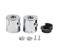 FACAIIO Paire de poignées de douche thermostatiques chromées pour mitigeur de baignoire, contrôle de la température en ABS avec butée pour anneau et vis sans tête