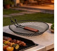 FACAIIO Panier de barbecue pliable en acier inoxydable de 31 cm, pour grille de cuisson robuste avec fermoir de verrouillage, camping, pique-nique, cuiseur à viande sans légumes