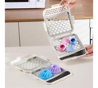 FACAIIO Panier de lave-vaisselle compact en silicone pour petits articles, boîte de rangement sécurisée avec boucles pour pièces de bouteille, organisateur de cuisine résistant à la chaleur, blanc