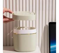 FACAIIO Petite poubelle à ouverture par pression pour canette avec couvercle, pour poubelle compacte, chambre à coucher, chevet, bureau, pour poubelle ronde en polypropylène