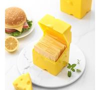FACAIIO Récipient à fromage à clapet en ABS, organiseur de beurre de 650 ml avec couvercle sécurisé pour réfrigérateur de cuisine, résistant à 20 °C, jaune
