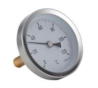 FACAIIO Thermomètre bimétallique 0-120°C avec manchon de plongée | Raccord à visser pour systèmes de chauffage de chaudière, protection IP55, mesure la température du liquide de gaz et de la