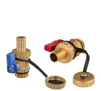 FACAIIO Vanne à boisseau sphérique en laiton DN15 G1/2" - Valve de remplissage et de vidange de chaudière en alliage de cuivre - Valve de décharge avec couvercle de sécurité