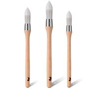 Faccito 3 Paquets Pinceaux Ronds à Rechampir Synthétiques | Pinceaux Pointus de Peinture Murale, Brosse à Arc de Pouce à Craie, Manche en Bois, Anneau en Acier Inoxydable