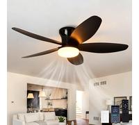 Fachae Moderne Ventilateur de Plafond 100cm avec LumièRe 5 Pales Courbes | Lampe Ventilateur 3 TempéRatures de Couleur Dimmable,Minuterie&TéLéCommande et App, Réversibles 6 Vitesses,Chambre Le Salon
