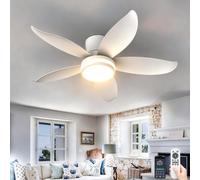 Fachae Ventilateur de Plafond Moderne 88cm Lumière LED et Télécommande | Moteur DC Silencieux Réversible,Plafonnier Ventilateur 6 Vitesses,3 Couleurs de Lumière Dimmables pour Chambre et Cuisine