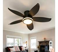 Fachae Ventilateur de Plafond Moderne 88cm Lumière LED et Télécommande | Moteur DC Silencieux Réversible,Plafonnier Ventilateur 6 Vitesses,3 Couleurs de Lumière Dimmables pour Chambre et Cuisine
