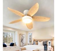 Fachae Ventilateur de Plafond Moderne 88cm Lumière LED et Télécommande | Moteur DC Silencieux Réversible,Plafonnier Ventilateur 6 Vitesses,3 Couleurs de Lumière Dimmables pour Chambre et Cuisine