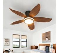 Fachae Ventilateur de Plafond Moderne 88cm Lumière LED et Télécommande | Moteur DC Silencieux Réversible,Plafonnier Ventilateur 6 Vitesses,3 Couleurs de Lumière Dimmables pour Chambre et Cuisine