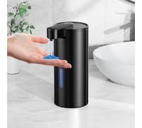Fachixy Distributeur de savon automatique en acier inoxydable, capteur sans contact, rechargeable avec batterie USB-C de 2000 mAh, 3 niveaux réglables, 340 ml, protection d'eau IPX4 pour salle de bain
