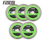 FACHLICH Lot de 5 disques de coupe turbo en maille de 125 mm (5 pouces) pour marbre, granit, carrelage, porcelaine et céramique