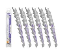 FACIACC Lot de 6 lames de scie sabre pour bois - Pour des coupes rapides et propres - Pour scie sabre - Accessoires de scie sabre - 150 mm - 6TPI