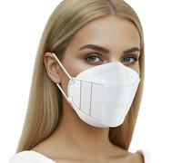 faciemF, 5x Masques de protection respiratoires FFP2 | Blanc | Fabriqué en Allemagne | 4 couches | CE EN 149:2001+A1:2009, Organisme notifié GEPTEST (2233)