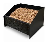 FACILITYS Panier brûleur à granulés pour cheminée 30 x 25 x 17 cm en Acier | Panier brûleur à pellets en acier thermolaqué noir 30 x 25 x 17 cm, compatible cheminée et poêle à bois