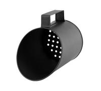 FACILITYS Pelle à granulés Bois métal Noir avec Tamis intégré | Pelle à granulés en métal noir avec fond perforé pour tamiser la poussière lors du remplissage du poêle