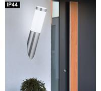 V-TAC Applique murale extérieure VT-832 8623 E27 acier inoxydable opale blanche IP44