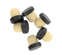 Fackelmann 05700 Lot de 6 bouchons de liège, bouchons en liège, bouchon pour bouteilles de vin, Liège, Rouge, Jaune, Noir, Gris, Blanc, 2,8 x 2,9 x 2 cm