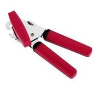 Fackelmann Ouvre-boîte 09141 3 en 1 pour gaucher Acier inoxydable/Plastique 17 cm Rouge/Argent