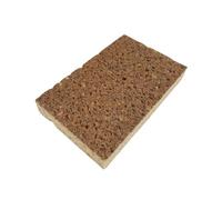 Fackelmann 128950 Éponge Végétale Multi-Surfaces, Nettoyage Tables de Cuisson vitrocéramique et Induction et Autres Surfaces fragiles, Jaune, Cellulose Végétale, Coques de Fruits, 9 x 2.8 x 15.6 cm