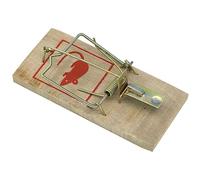 Fackelmann 16011 Lot de 2 pièges à souris et rats en bois, pièges à rats, tapette à souris, Bois, Acier inoxydable, 10 cm