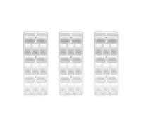 Fackelmann 199910150 Lot de 3 bacs pour 15 glaçons en plastique, 3 bacs à glaçons 15 empreintes, bac à glaçons, moule à glaçons, Plastique, Blanc, 25,3 x 10 cm
