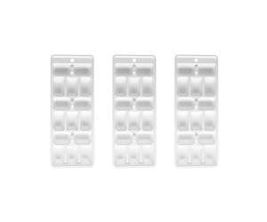 Fackelmann 199910150 Lot de 3 bacs pour 15 glaçons en plastique, 3 bacs à glaçons 15 empreintes, bac à glaçons, moule à glaçons, Plastique, Blanc, 25,3 x 10 cm