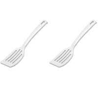 Fackelmann 24284 Spatule à Fente Blanc en Plastique Spatule pour casseroles et poêles revêtues (Couleur Blanc) Quantité : 1 pièce (Lot de 2)