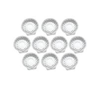 Fackelmann 2433250 Lot de 10 plats à Saint-Jacques en aluminium, plats à coquille Saint-Jacques, Aluminium, Argenté, 12,6 x 12,7 x 1,6 cm