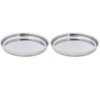 Fackelmann 29589 Plateau, Plateau pour Fruit de mer, Plateau de Fruits de mer INOX, Grand Plat à huître, Acier Inoxydable, 34,7 cm, Gris (Lot de 2)