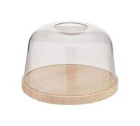 Fackelmann 30360 Cloche à fromage, cloche transparente pour fromage, cloche de conservation, Bois, Méthacrylate, 24,2 x 16 cm