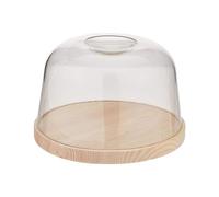 Fackelmann 30360 Cloche à fromage, cloche transparente pour fromage, cloche de conservation, Bois, Méthacrylate, 24,2 x 16 cm