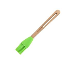 Fackelmann 31061 Pinceau de Cuisine, Pinceau de pâtisserie, Ustensile de Cuisine, Bois, Silicone, Vert, 26 cm x 2,8 cm