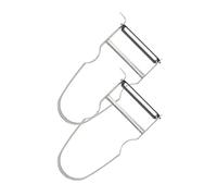 Fackelmann 36122 Lot de 2 Rasoirs à légumes Castor, éplucheurs, éplucheur à légumes, épluche légumes, Acier Inoxydable, Gris, 10,8 x 5,2 cm