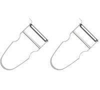 Fackelmann 36122 Rasoir à légumes Castor, éplucheur, éplucheur à légumes, épluche légumes, Acier Inoxydable, Gris, 10,8 x 5,2 cm (Lot de 2)